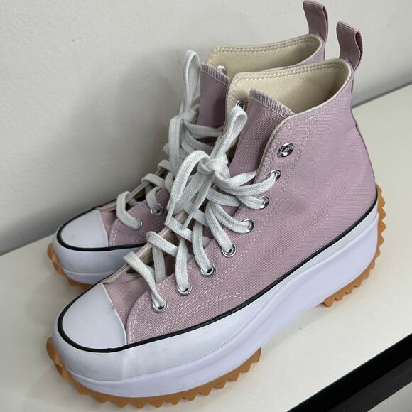 Converse Run Star Hike High Top Platform Sneaker Pink & White W 9 / M 7 - Picture 11 of 16
